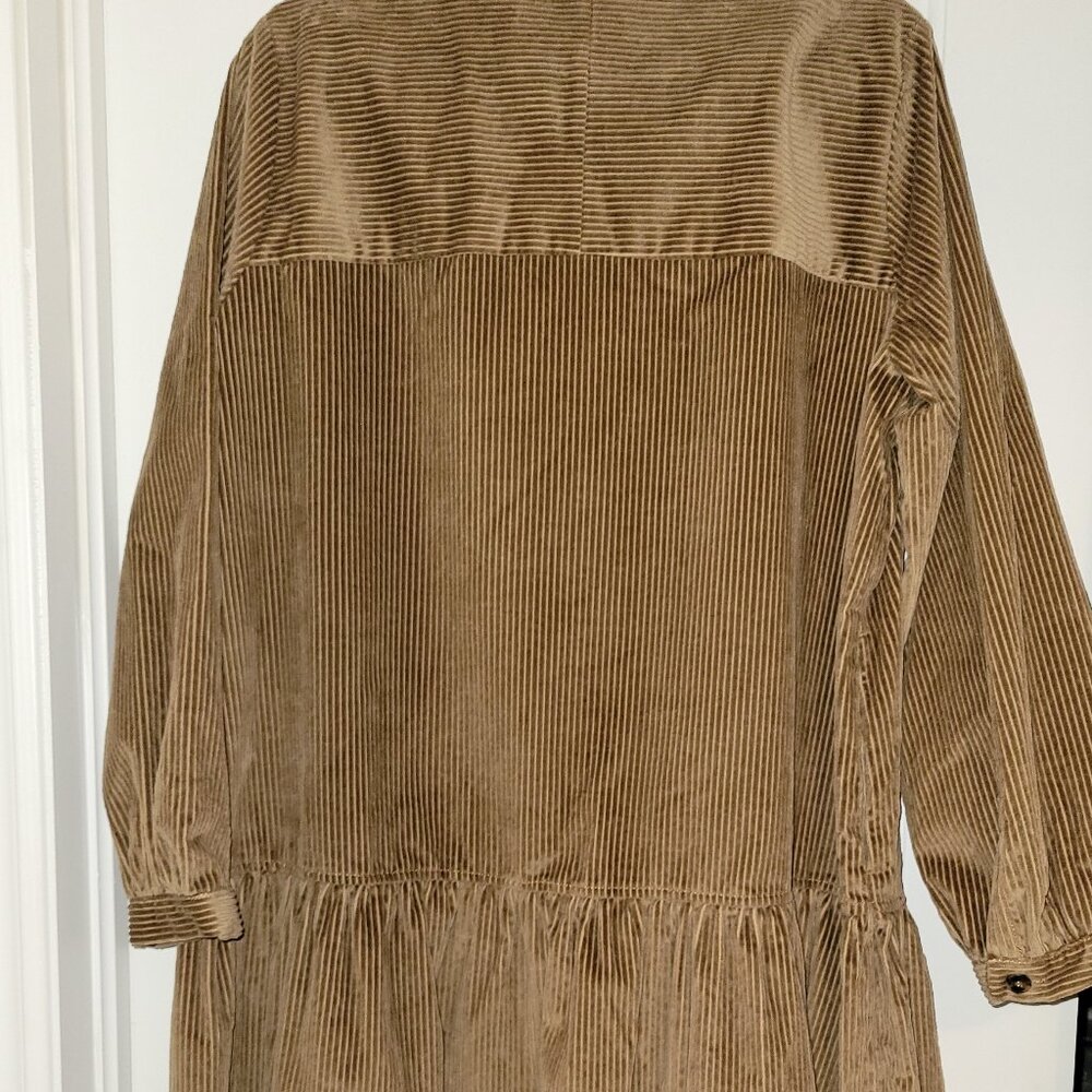 WEEKEND MAX MARA Pancone Tiered Corduroy Mini Dress Size 16 Brown - Picture 4 of 8